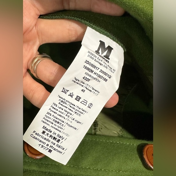 NWT M Missoni Fleeced Wool Blend Green Long Sleeve Jumpsuit IT 40 (US 4) - Picture 13 of 14